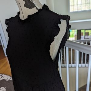 Black Flowy Dress With Polka dots details